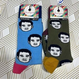 Australian socks Bruce Goose 2 pair size 6-11 NEW with‎ tags Ronny Chieng C13